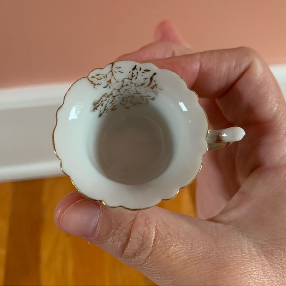 VTG Mini Teacup w/ Gold Filigree Lime Green Band Made in Occupied Japan Vintage - Picture 10 of 11